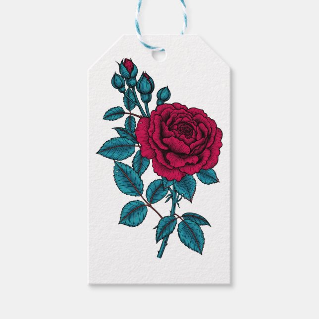 Red rose gift tags (Front)