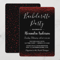 Red Rose Glitter Sparkle Bachelorette Party