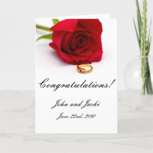 Red Rose & Gold Diamond Ring Card