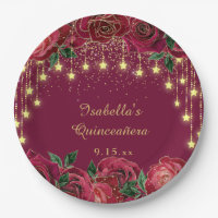 Red Rose Gold Star String Light Stars Quinceañera