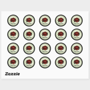 Red Rose Gothic Wedding Personal Green Stickers