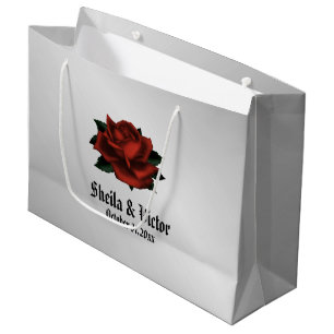 Red Rose Gothic Wedding Personal Large Gift Bag