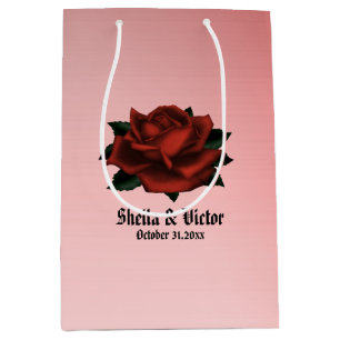 Red Rose Gothic Wedding Personal Medium Gift Bag