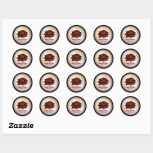 Red Rose Gothic Wedding Personal Peach Stickers