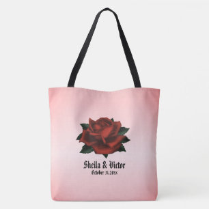 Red Rose Gothic Wedding Personal Tote Bag
