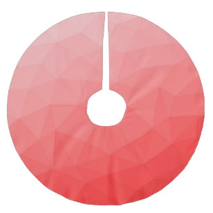 Red rose gradient geometric mesh pattern brushed polyester tree skirt