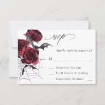 Red Rose Halloween Bats no Meal RSVP