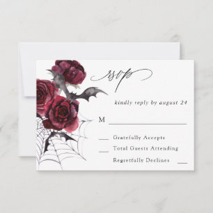 Red Rose Halloween Bats no Meal RSVP