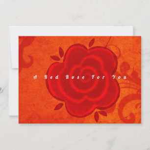 Red Rose Happy Birthday Flat Greeting Card