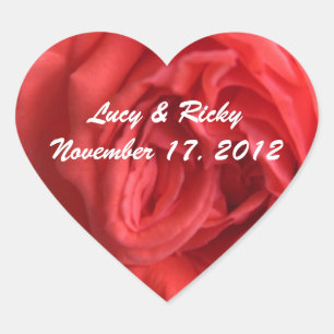 Red Rose Heart Envelope-Seal Sticker Template