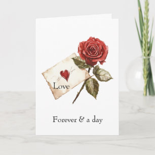 Red Rose Heart Love Card