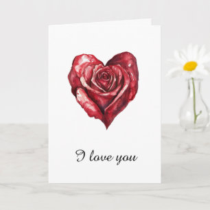 Red Rose Heart Love Card