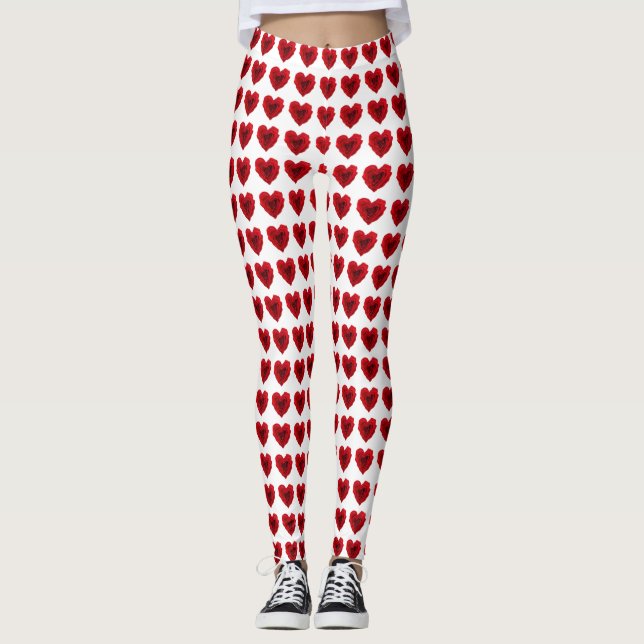 Red Rose Heart Shape - Women Leggings (Front)