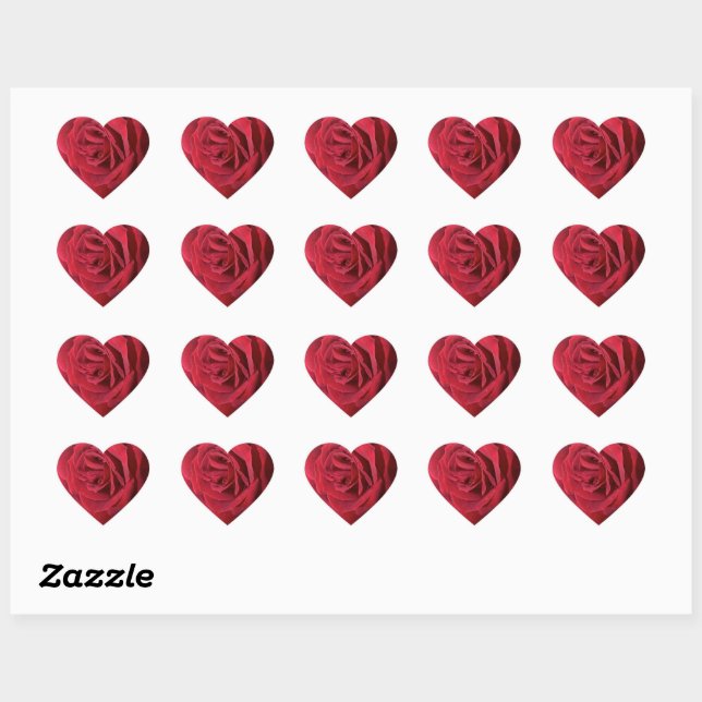 Red Rose Heart Sticker (Sheet)