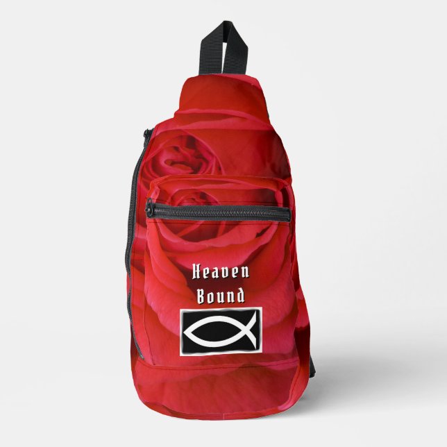 Red Rose Heaven Bound Sling Bag (Front)