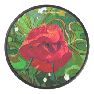 RED ROSE HOCKEY PUCK