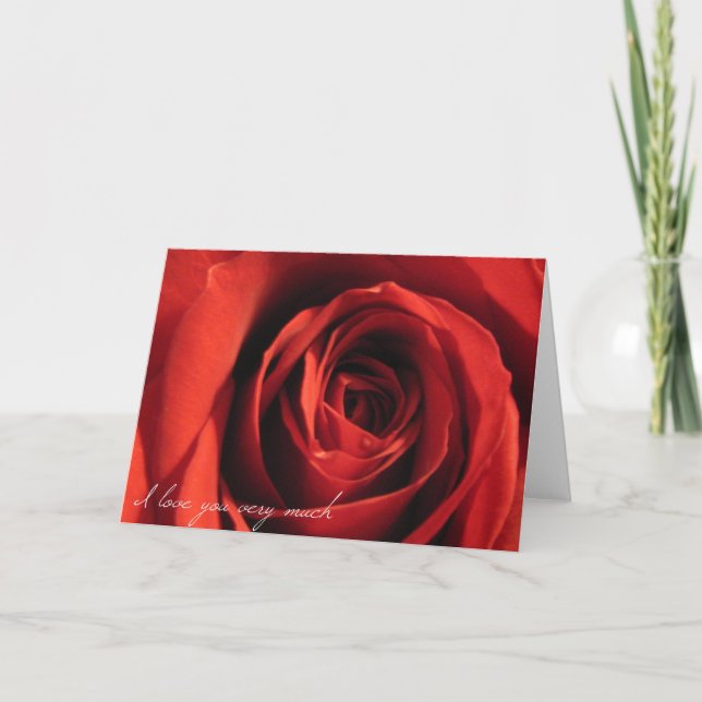Red Rose I Love You Card (Front)