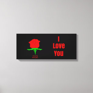 Red Rose I Love You Wrapped Canvas