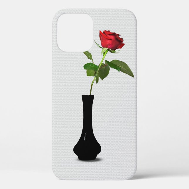 Red Rose in Black Vase Case-Mate iPhone Case (Back)