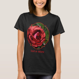Red Rose In Bloom Abstract Art T-Shirt