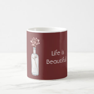 Red Rose in Bottle Coffee Mug
