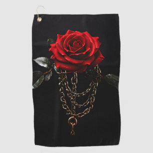 Red Rose in Chains Golf Towel