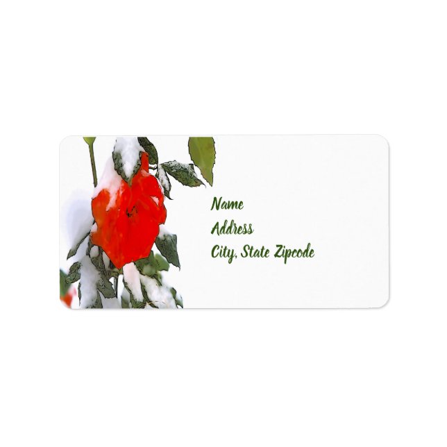 Red Rose in Snow  Label (Front)