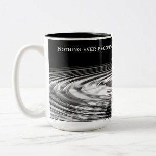 red rose in water droplet with quote Two-Tone coffee mug