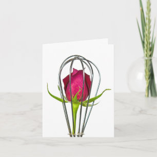 Red Rose in Wire Whisk  Note Card
