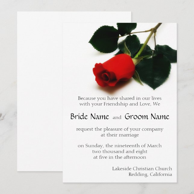 Red Rose Invitation (Front/Back)