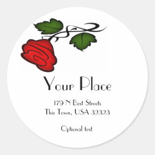 Red Rose Kiss kash002 Classic Round Sticker