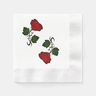 Red Rose Kiss kash002 Napkin