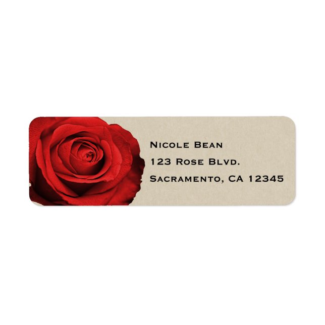 Red Rose Kraft Rustic Glam Elegant Wedding Favour (Front)