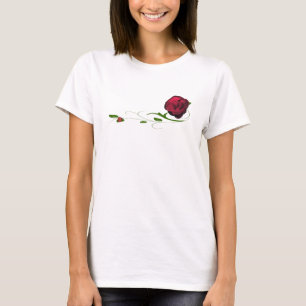 Red Rose Lady Bug Ladies T-shirt