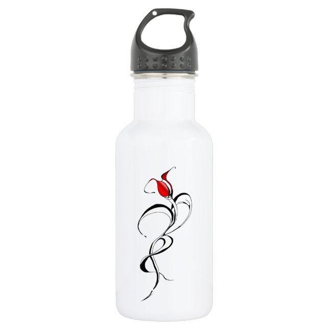 Red Rose Lady Tribal Tattoo Design 532 Ml Water Bottle (Front)