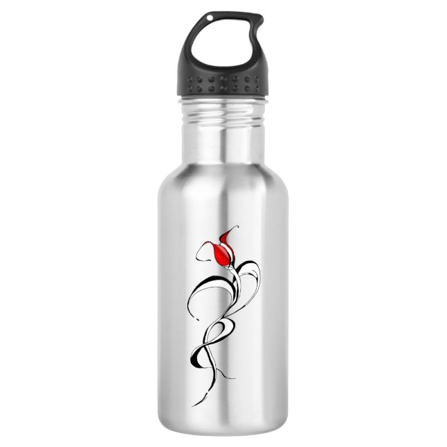 Red Rose Lady Tribal Tattoo Design 532 Ml Water Bottle (Front)