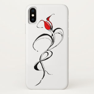 Red Rose Lady Tribal Tattoo Design iPhone X Case