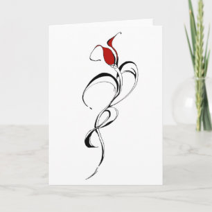 Red Rose Lady Tribal Tattoo Design Holiday Card