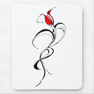 Red Rose Lady Tribal Tattoo Design Mouse Mat
