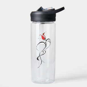 Red Rose Lady Tribal Tattoo Design Water Bottle