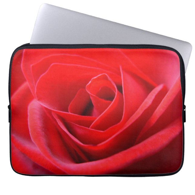 Red Rose Laptop Sleeve Romantic Rose Tablet Case (Front)