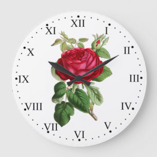 Red Rose Large Clock