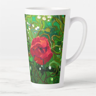 RED ROSE  LATTE MUG