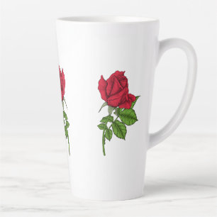 Red rose latte mug
