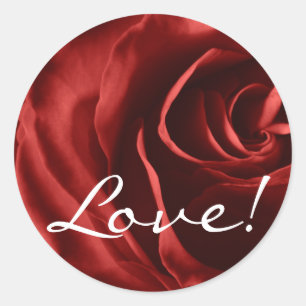 Red Rose, Love! Classic Round Sticker