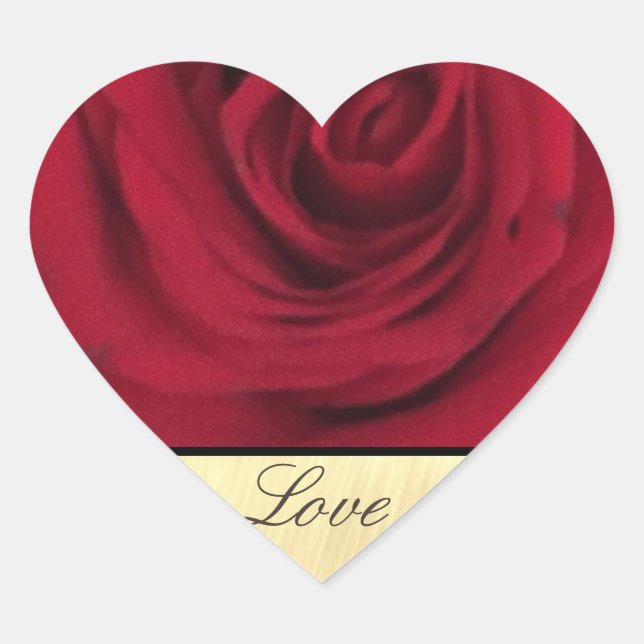 Red Rose Love Heart Sticker (Front)