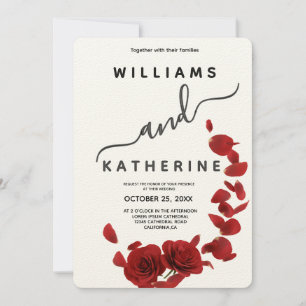 Red Rose Love Wedding Invitation