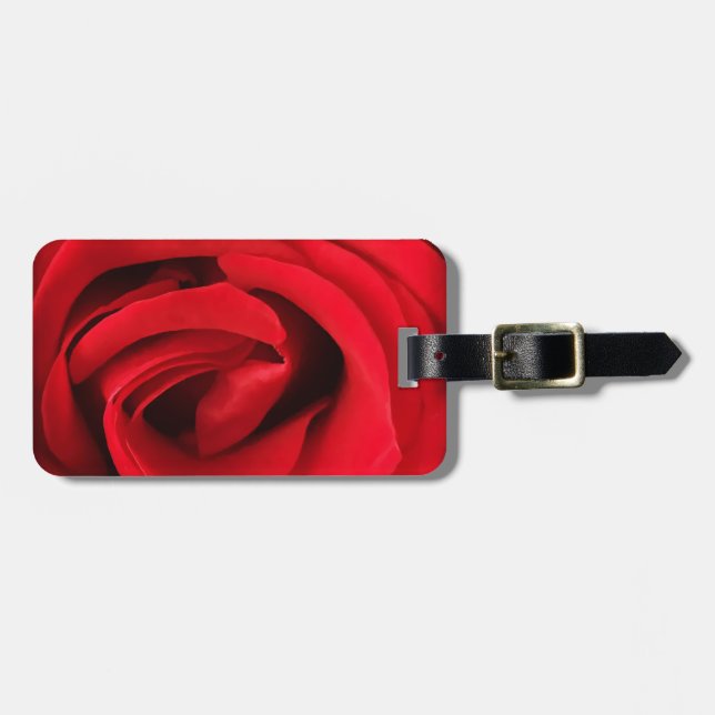 Red Rose Luggage Tag (Front Horizontal)