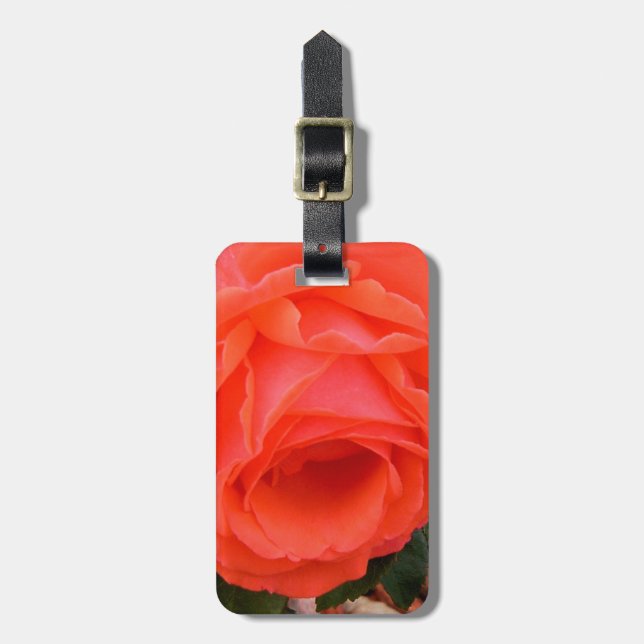 Red Rose Luggage Tag (Front Vertical)