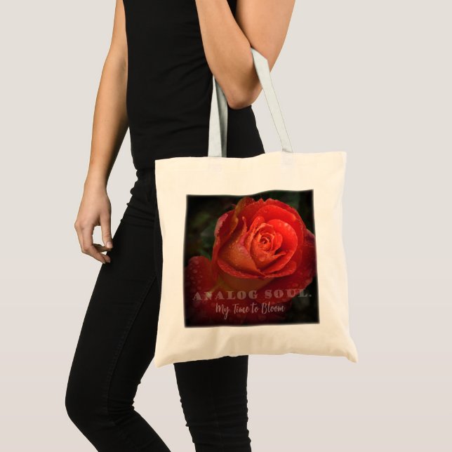 Red Rose Macro Analog Soul Aesthetic Tote Bag (Front (Product))